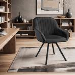 Draaibare fluwelen stoel Snug, gestoffeerd - zwart, Set van, Huis en Inrichting, Stoelen, Verzenden, Nieuw