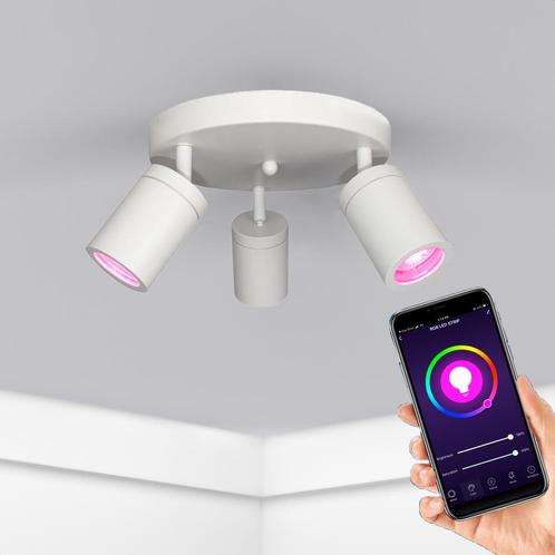 Smart Badkamer plafondspot Rond Wit IP44 Hue compatible, Huis en Inrichting, Lampen | Spots, Metaal of Aluminium, Ophalen of Verzenden