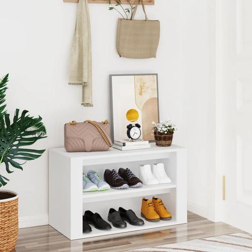 vidaXL Schoenenrek 75x35x45 cm bewerkt hout wit, Huis en Inrichting, Kasten | Schoenenrekken, Nieuw, Verzenden