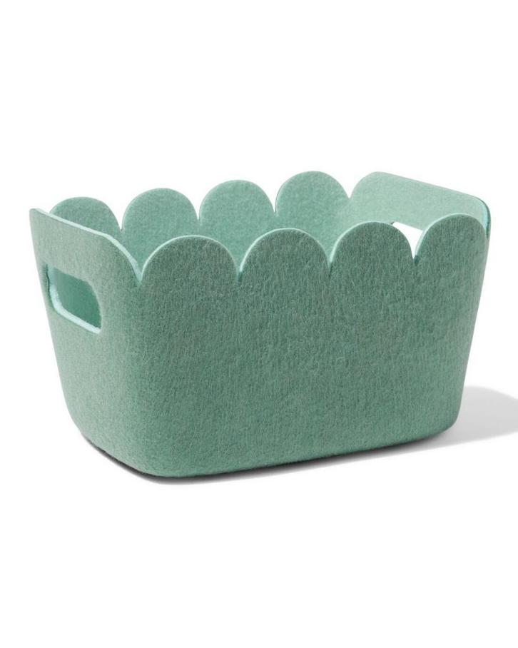 HEMA Mand 20x12cm vilt donkergroen, Huis en Inrichting, Kasten | Overige, Nieuw, Verzenden