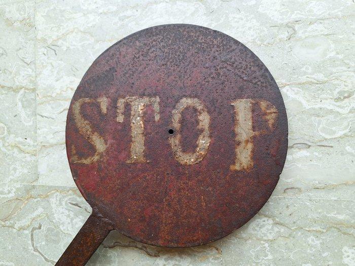 Spoorweg-/militair signaal - Verkeersbord - Ferro massiccio, Antiek en Kunst, Antiek | Wandborden en Tegels