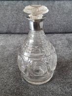 Karaf - Kristal - Gegraveerd kristal en zilver, Antiek en Kunst