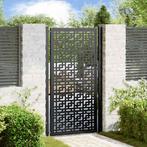 vidaXL Poort met kruisontwerp 105x180 cm staal zwart, Verzenden, Nieuw