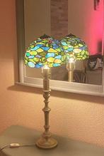 Art Deco - Tafellamp - Glazen Lampenkap Hortensia -