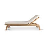 Ligbed Dora | teak naturel | incl kussen creme, Tuin en Terras, Verzenden, Nieuw