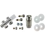 Riko Set Theromstatisch Onderblok Recht Geborsteld Staal, Doe-het-zelf en Verbouw, Verwarming en Radiatoren, Ophalen of Verzenden