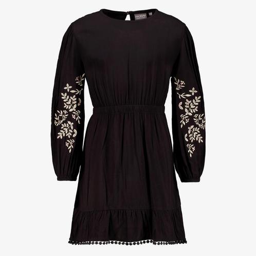 TwoDay meisjes jurk zwart met geborduurde details maat 158/1, Kleding | Dames, Jurken, Nieuw, Verzenden