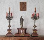 Figurale pendule (4) - Brons, Marmer - 1850-1900 - Horloge, Antiek en Kunst, Antiek | Klokken