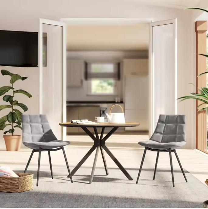 Set van 2 Velvet Eetkamerstoelen – Comfort en Stalen Poten, Huis en Inrichting, Stoelen, Nieuw, Verzenden