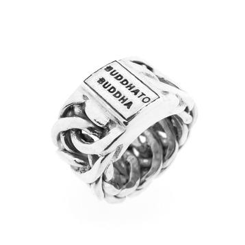 Zilveren Buddha to Buddha ring | Chain (zilveren ring)