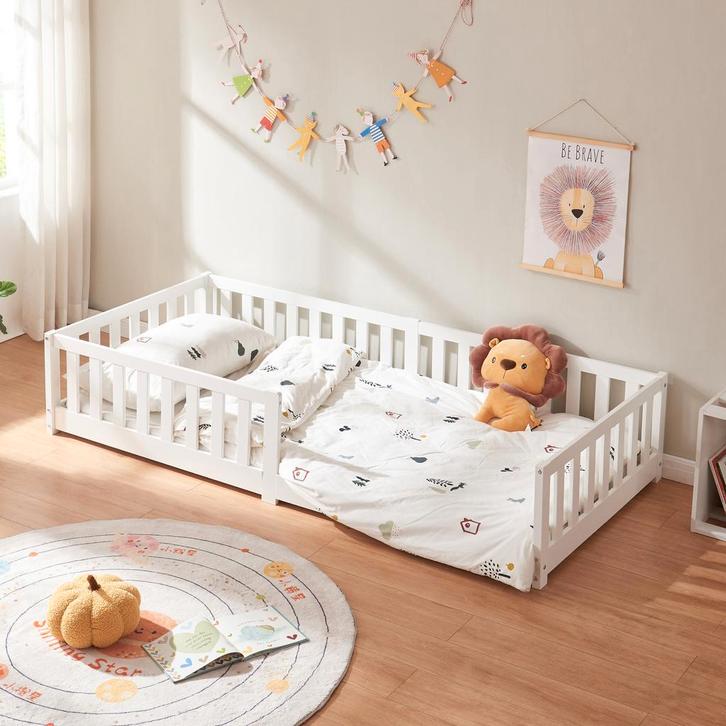 Kinderbed Tanna 90x200 cm wit [en.casa], Kinderen en Baby's, Kinderkamer | Bedden, Verzenden