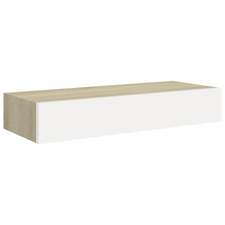 Wandschap Lade | MDF Eiken Wit | Retourdeal 50% Korting, Huis en Inrichting, Woonaccessoires | Wandplanken en Boekenplanken, Nieuw
