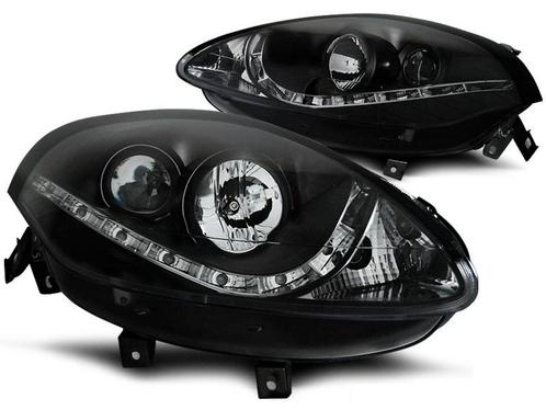 DRL-look Koplampen Fiat Bravo 07-10 Zwart, Auto-onderdelen, Overige Auto-onderdelen, Ophalen of Verzenden