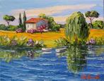 R. Vincent (1954) - Etang à Brignole en Provence oeuvre de