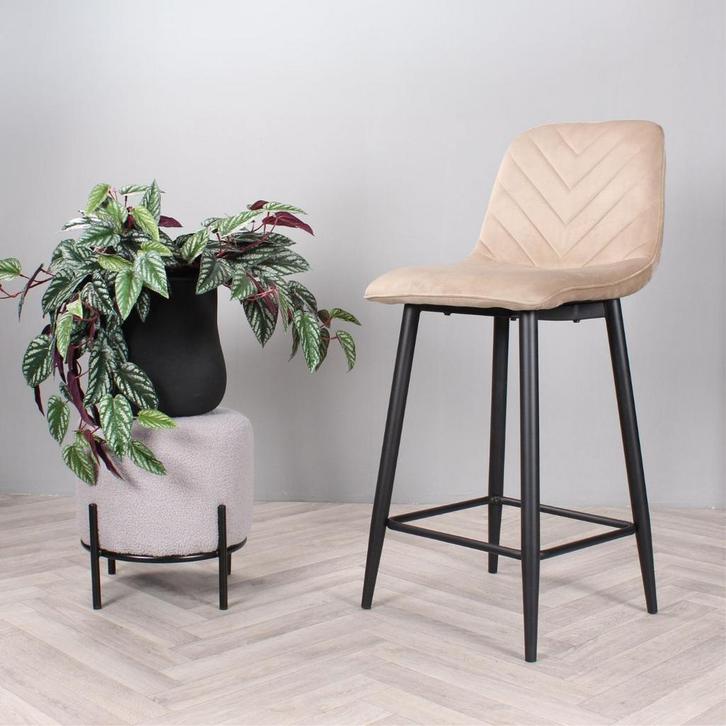 Gaby barkruk velvet 65 cm 2.0 - champagne, Huis en Inrichting, Stoelen, Nieuw, Ophalen of Verzenden