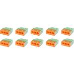 Lasklem - Vintex - 3 Polig - 0.2-2.5 mm2 - Oranje - 10 Stuks, Doe-het-zelf en Verbouw, Elektra en Kabels, Ophalen of Verzenden