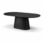 Deens ovale eettafel met iconische base mangohout, Huis en Inrichting, Tafels | Eettafels, 100 tot 150 cm, Verzenden, Vijf personen of meer