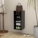 vidaXL Schoenenkast 31,5x35x70 cm spaanplaat zwart, Verzenden, Nieuw