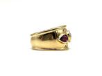 Ring - 18 karaat Geel goud - 0.80ct. tw. Robijn - Diamant, Nieuw