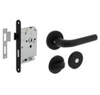 Intersteel Deurbeslag set WC-Slot 63/8 mm zwart + Deurkruk /, Ophalen of Verzenden, Nieuw