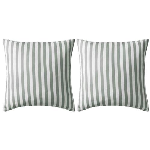 vidaXL Buitenkussens 45x45 cm gestreept grijs 2 st, Huis en Inrichting, Woonaccessoires | Kussens, Grijs, Nieuw, Verzenden