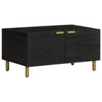 vidaXL Salontafel 80x50x40 cm bewerkt hout zwart, Huis en Inrichting, Verzenden, Nieuw, Overige houtsoorten, 50 tot 100 cm