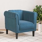 vidaXL Fauteuil fluweel blauw, Huis en Inrichting, Verzenden, Nieuw, Eenpersoons, Stof