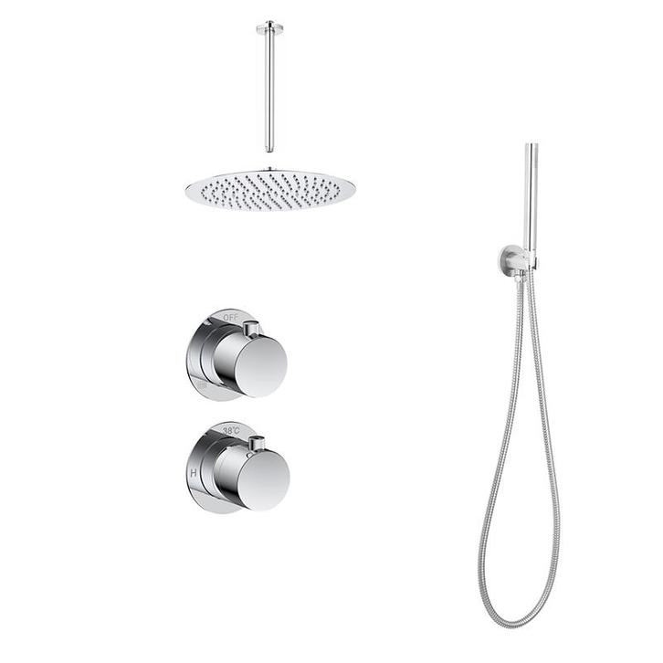 Sani Royal Inbouw Regendouche Chroom Messing Rond, Doe-het-zelf en Verbouw, Sanitair