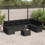 vidaXL Tuin Sofa Set met kussen met opslag 9 pcs Beige Poly, Verzenden, Nieuw, Rotan