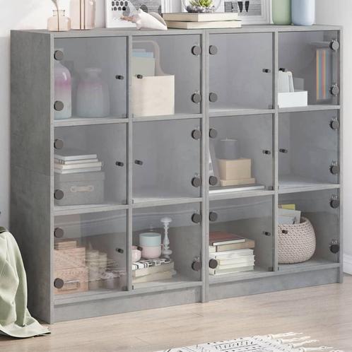 vidaXL Boekenkast met deuren 136x37x109 cm bewerkt hout, Huis en Inrichting, Kasten | Buffetkasten, Nieuw, Overige houtsoorten