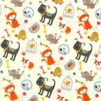 Inpakpapier Huisdieren print Ivoor - Breedte 50 cm - 200m, Ophalen of Verzenden, Nieuw, Overige typen