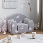 vidaXL Kinderslaapbank met sterren zacht pluche lichtgrijs, Kinderen en Baby's, Kinderkamer | Overige Meubels, Verzenden, Nieuw