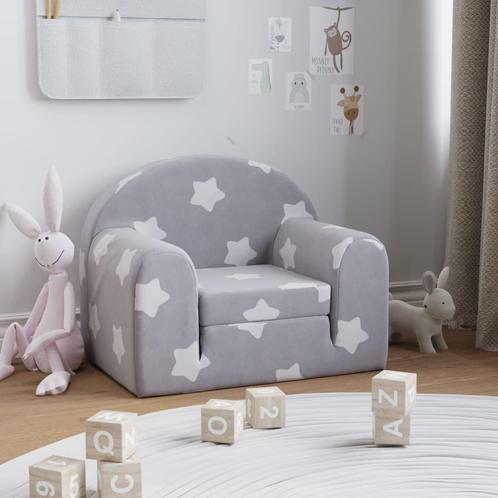 vidaXL Kinderslaapbank met sterren zacht pluche lichtgrijs, Kinderen en Baby's, Kinderkamer | Overige Meubels, Nieuw, Verzenden