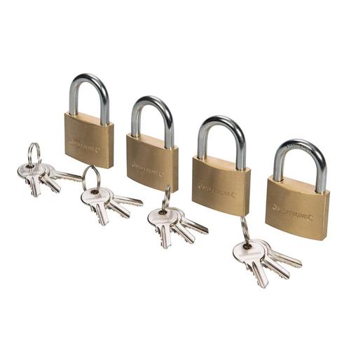 Silverline Hangslot set - gelijksluitend - 40 mm - 4 stuk..., Doe-het-zelf en Verbouw, IJzerwaren en Bevestigingsmiddelen, Nieuw