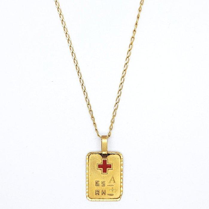 2-delige sieradenset - 18 karaat Geel goud, Sieraden, Tassen en Uiterlijk, Antieke sieraden