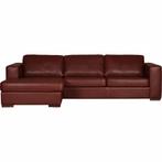 Leren hoekbank Flow - 2,5 zits arm rechts + longchair links, 250 tot 300 cm, Hoekbank, Nieuw, Ophalen of Verzenden