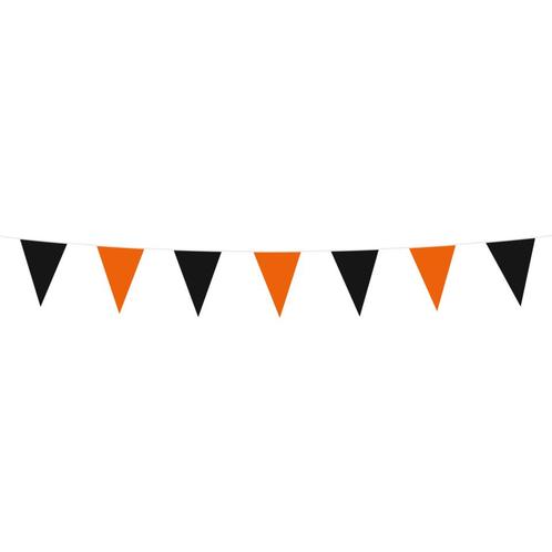 Mini Vlaggenlijn Oranje/Zwart 15cm, Hobby en Vrije tijd, Feestartikelen, Nieuw, Verzenden