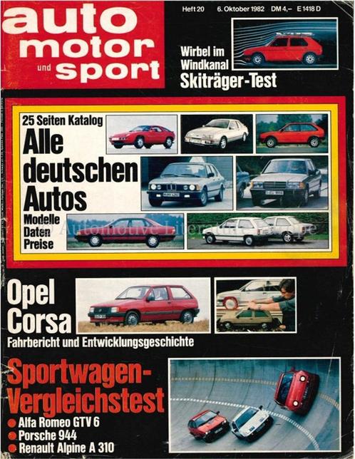 1982 AUTO MOTOR UND SPORT 20 DUITS, Boeken, Auto's | Folders en Tijdschriften