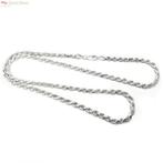 Zilveren rope ketting 45 cm 4 mm, Verzenden, Nieuw, Zilver