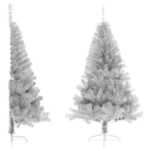 Zilver Kunstkerstboom Half - 180cm - Tweedekansje - 42%!, Huis en Inrichting, Woonaccessoires | Kunstplanten en Kunstbloemen, Binnen