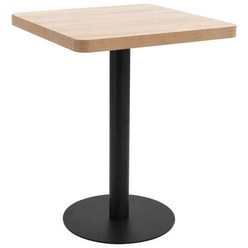 vidaXL Bistrotafel 60x60 cm MDF lichtbruin, Huis en Inrichting, Tafels | Eettafels, Nieuw, Verzenden