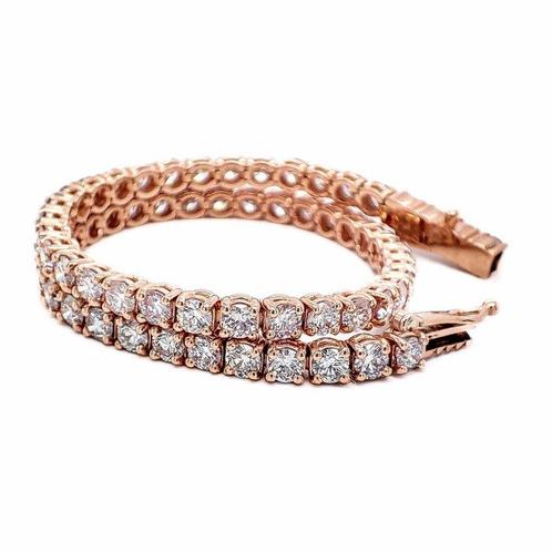 Armband - 14 karaat Roségoud - 5.28ct. tw. Roze Diamant, Sieraden, Tassen en Uiterlijk, Armbanden