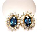 Oorbellen - 18 karaat Geel goud - 2.60ct. tw. Saffier -, Sieraden, Tassen en Uiterlijk, Oorbellen, Nieuw