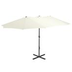 vidaXL Parasol met aluminium paal 460x270 cm zandkleurig, Verzenden, Nieuw, Meer dan 4 meter