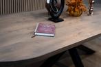 Ovale tafel zand – met metalen matrix poot - topkwaliteit, Huis en Inrichting, 100 tot 150 cm, Verzenden, Landelijk, Vijf personen of meer