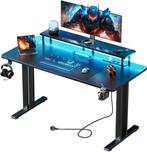 Gaming bureau - Gaming desk - Gaming tafel - 140x60 cm - Zwa, Verzenden, Zo goed als nieuw