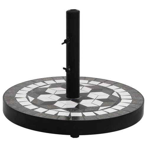 vidaXL Parasolvoet rond 12 kg zwart en wit, Tuin en Terras, Parasols, Parasolvoet, Nieuw, Verzenden