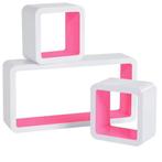 Set van 3 Witte Kubus Wandplanken – MDF Zwevende Planken, Huis en Inrichting, Kasten | Wandmeubels, Verzenden, Nieuw