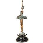 Figuur - Bronzefigur Ballerina 30cm - Brons, Marmer