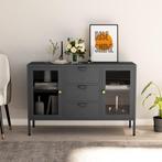 vidaXL Dressoir 105x35x70 cm staal en gehard glas, Huis en Inrichting, Kasten | Dressoirs, 100 tot 150 cm, Verzenden, Nieuw, Metaal